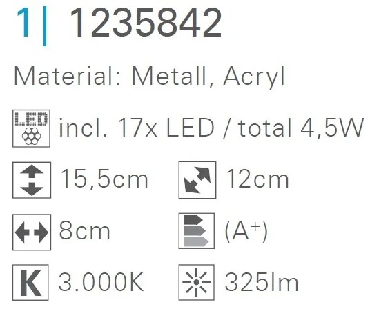 Aplica LED moderna cu 1 spot directionabil Garda 1235842 NV