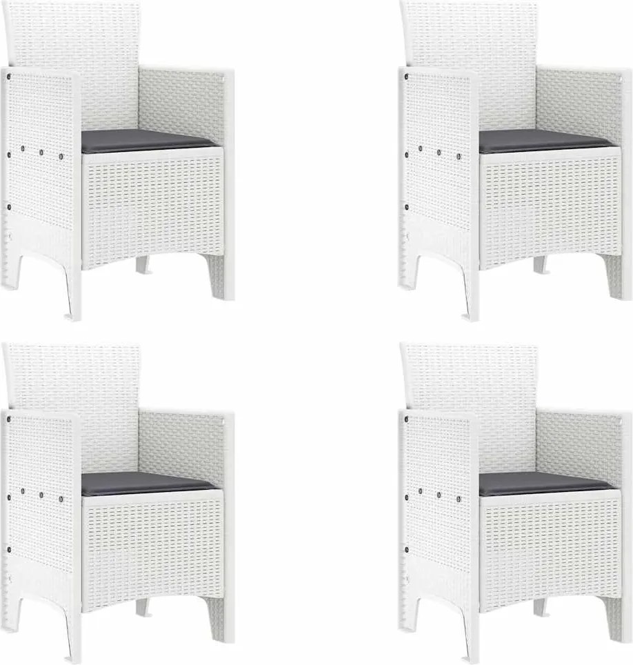 vidaXL Scaun pentru Grădină 4 pcs Alb Dimensiune: 53 x 49 x 85 cm