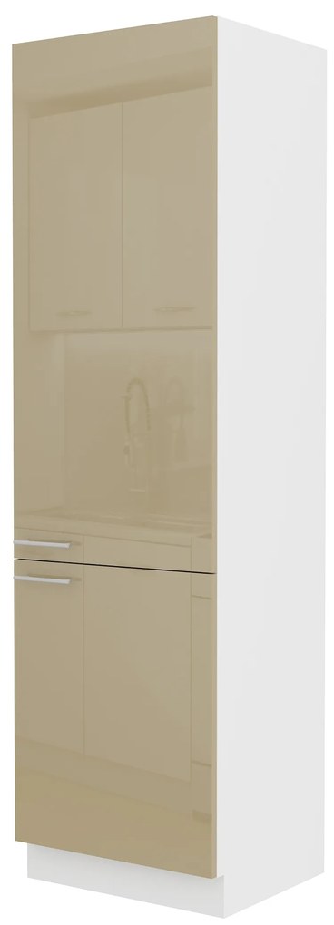 Dulap de bucătărie pentru alimente Lavera 60 DK 210 2F (alb + capuccino lucios). 1032393