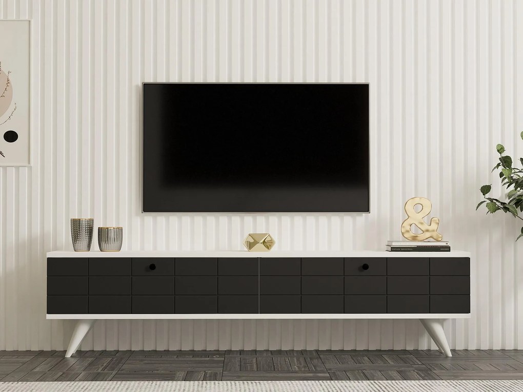 Masă TV/Dulap Butepe (antracit + alb) . Promo -28%. 1095159