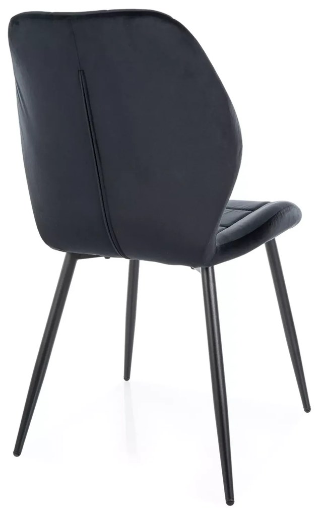 Scaun de dining JAKE VELVET negru