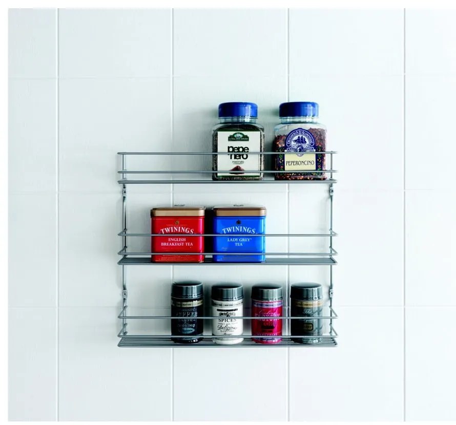 Organizator pentru mirodenii de montat pe perete din oțel – Metaltex