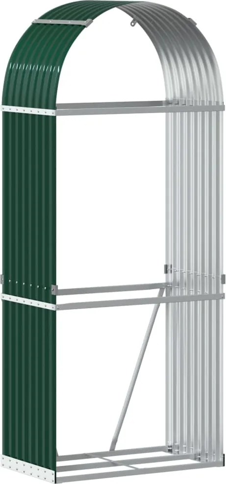 vidaXL Suport pentru bușteni verde 80x45x190 cm oțel galvanizat