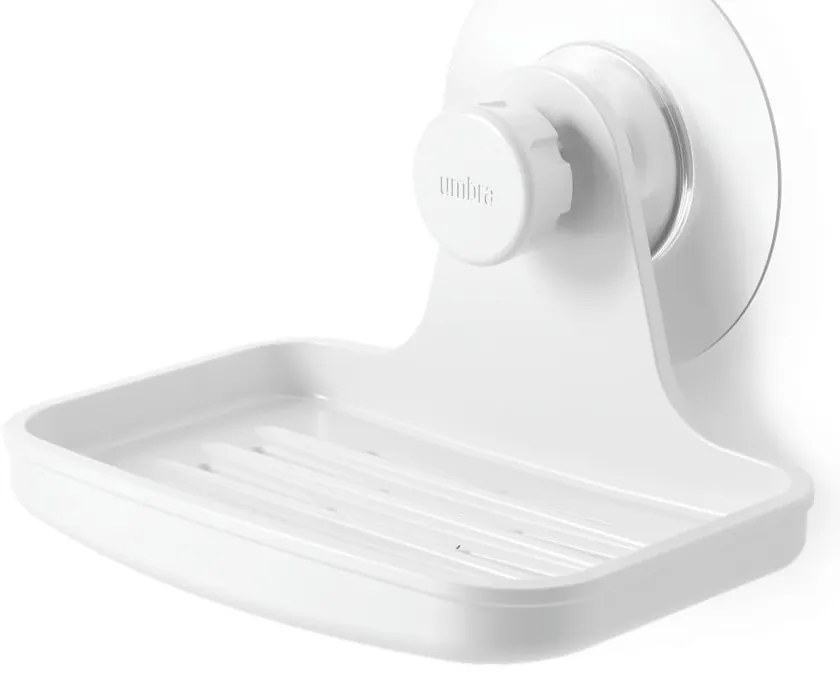 Săpunieră albă autoadezivă din plastic reciclat Flex – Umbra