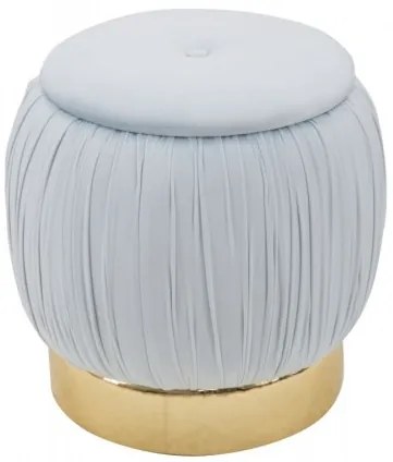 Taburet tapitat cu stofa, cu spatiu de depozitare Paris Albastru deschis, Ø41xH41 cm
