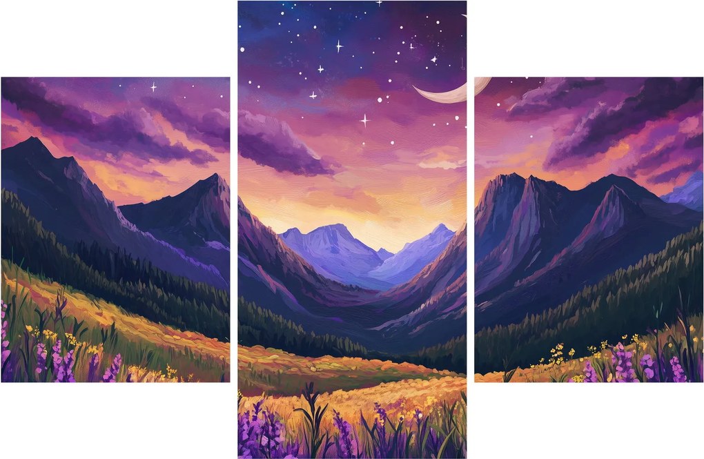 Tablou - Peisaj violet (90x60 cm)