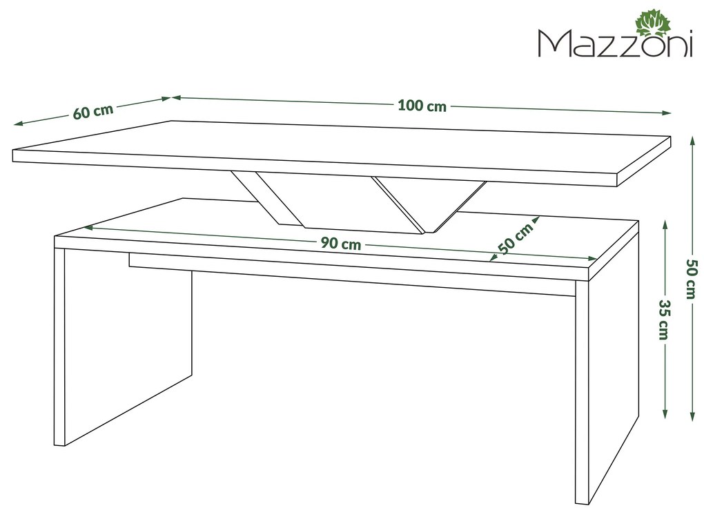 Mazzoni SISI Alb/Beton Millennium - MĂSUȚĂ DE CAFEA MODERNĂ