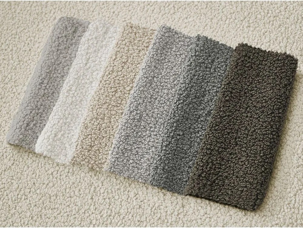 Colțar bej cu tapițerie din țesătură bouclé (cu colț pe partea stângă/cu șezlong) Leonore – Bobochic Paris