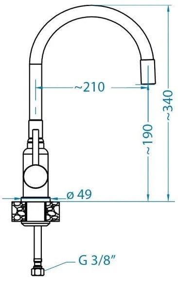 Baterie de chiuvetă cu pipă flexibilă ALVEUS 1144429 MINTAS 34 cm crom/maro