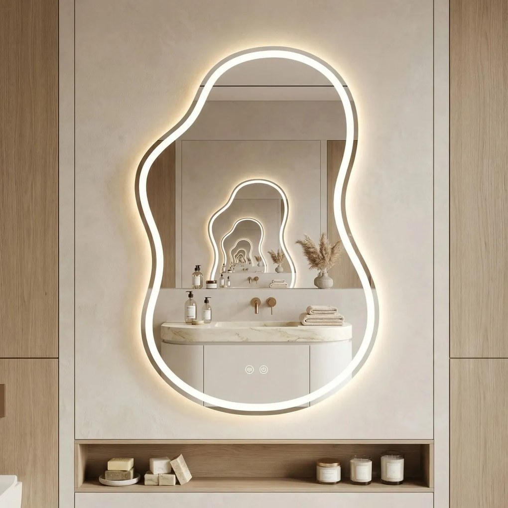 Oglindă LED UNO DOUBLE 80x55 cm