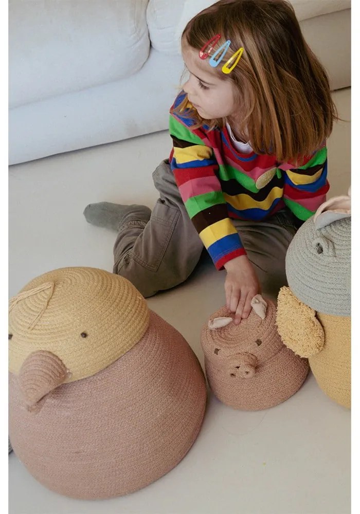 Coș de jucării pentru copii roz deschis din material textil ø 17x15 cm Mini Peggy the Pig – Lorena Canals