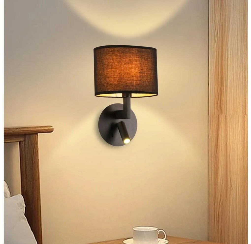 Brilagi - Lampă LED de perete DAYA 1xE14/40W/230V + LED/3W negru