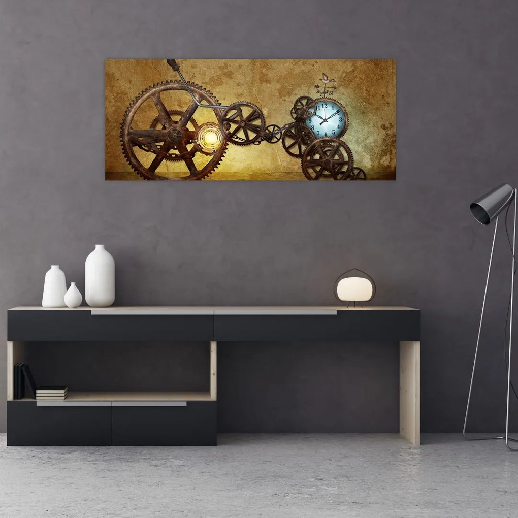 Tablou cu aparatele istorice ale ceasurilor (120x50 cm)