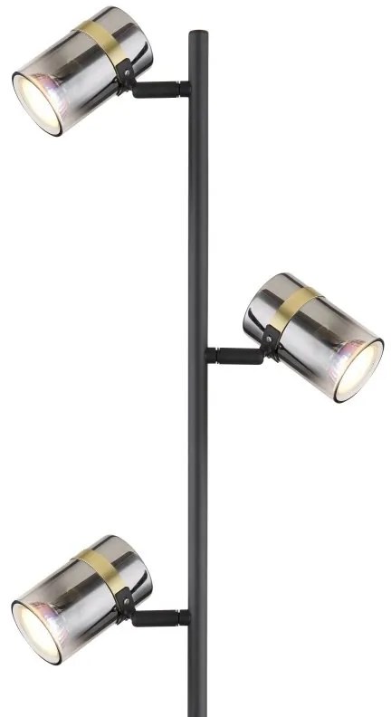 Lampadar, lampa de podea design industrial Trabby negru