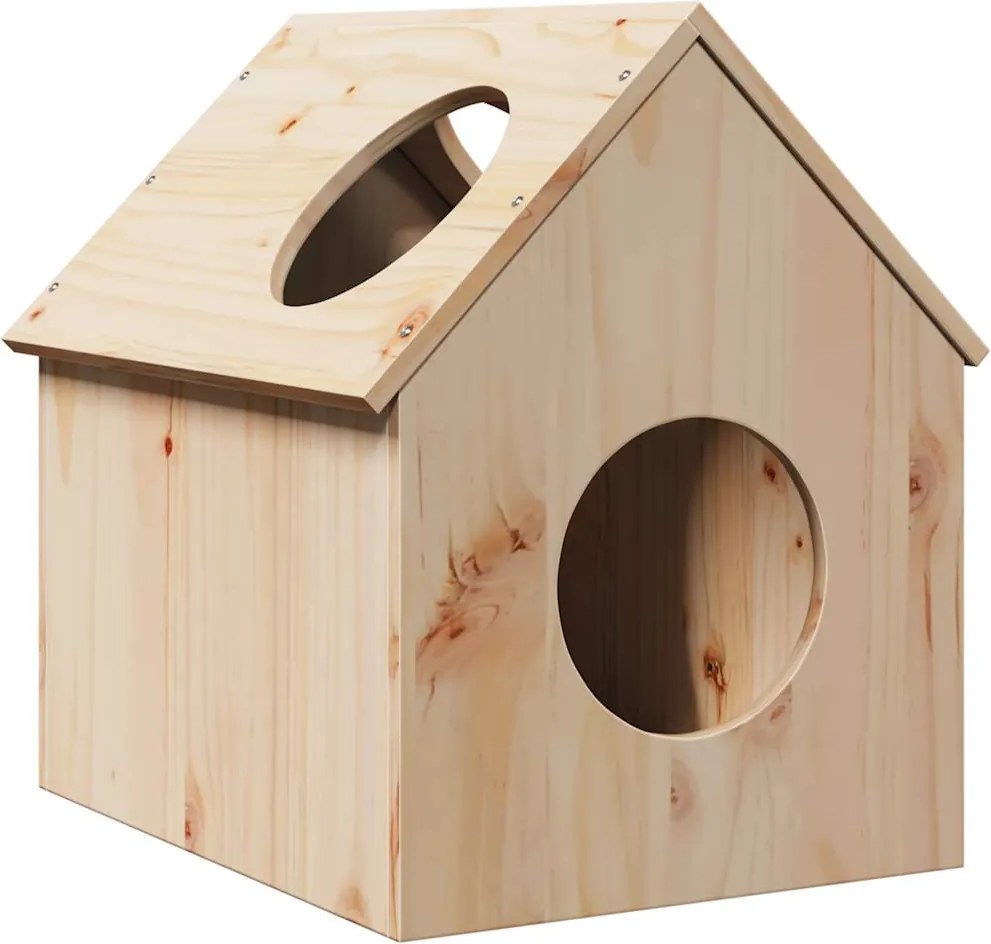 vidaXL Casă pentru pisici 41x50x50 cm din lemn masiv de pin