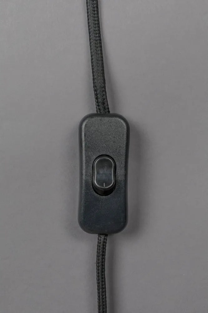 Veioză neagră-albă cu abajur textil (înălțime 62 cm) Elon – Dutchbone