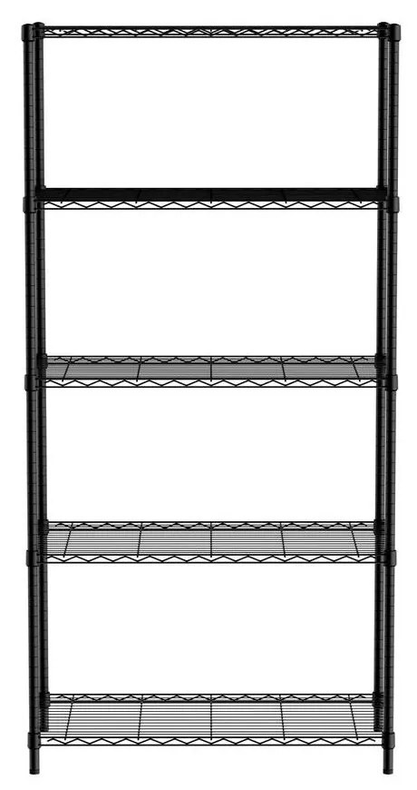 Raft depozitare metalic Hendi, 5 polite, negru mat, 455x910x(H)1830mm