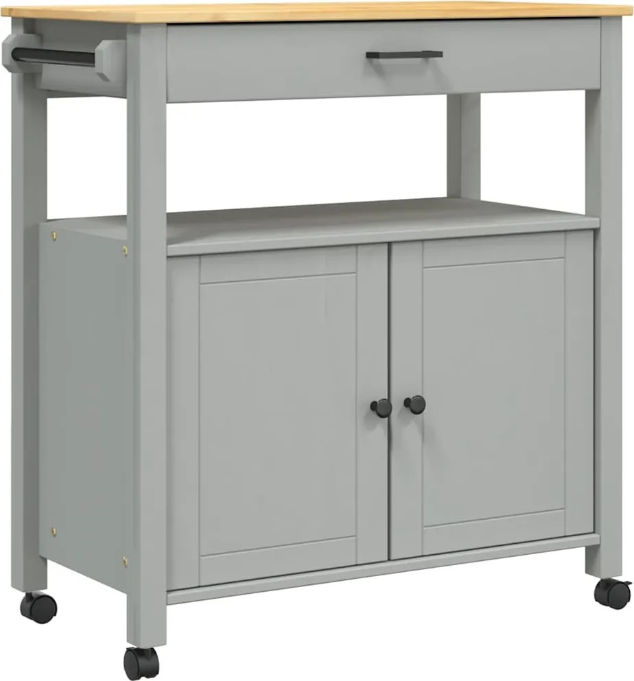 vidaXL Cărucior de bucătărie „MONZA”, 84x40x88,5 cm, lemn masiv de pin