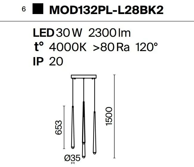 Lustra LED cu 5 pendule design modern Cascade negru