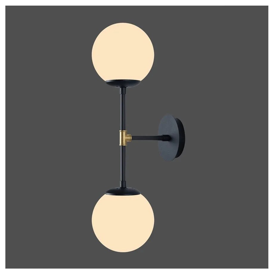 Aplică de perete Squid Lighting Kruva, lungime 58 cm, negru