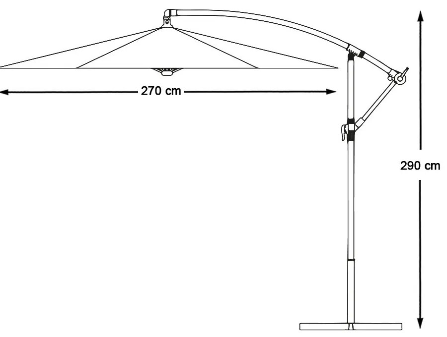 Umbrela de soare suspendata, 2,8 m, gri