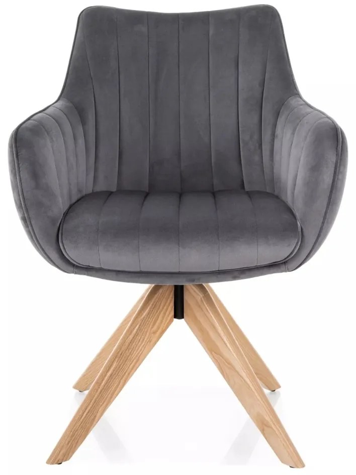 Scaun rotativ Azalia D velvet gri Blu14
