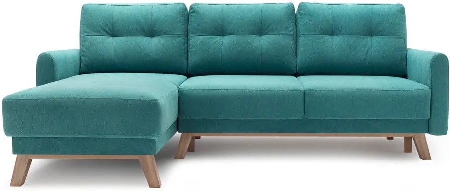 Colțar extensibil cu șezlong pe partea stângă Bobochic Paris Balio, turcoaz