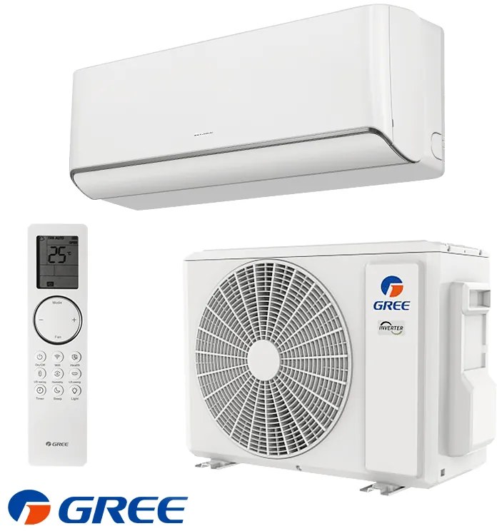 Aparat de aer conditionat inverter Gree Airy GWH18AVDXE-K6DNA1A, 18000 BTU, 35 m², A+++, Wi-Fi, R-32, Alb