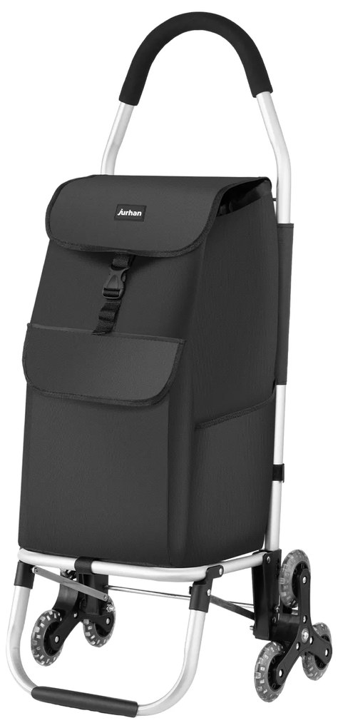 Jurhan Punga de cumpărături Shopper, cu roți pentru scări, 45L, 101x45x39 cm, neagră