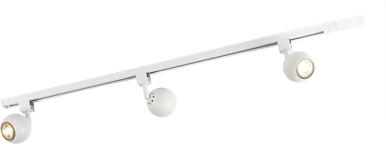 Sistem de iluminat inteligent cu șină modernă albă, monofazat, incl. 3 Wifi GU10 - Gissi