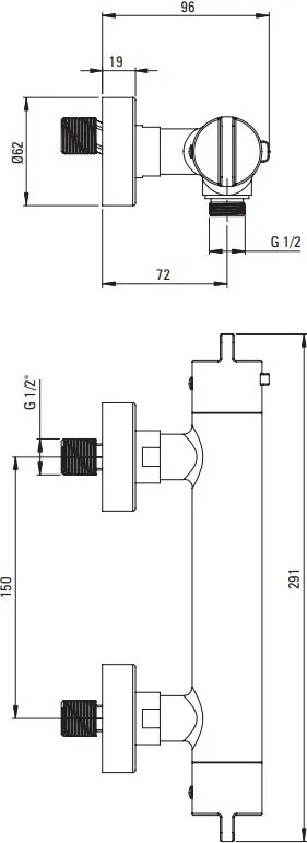 Catherine Baterie termostatica de dus BCH_D4BT