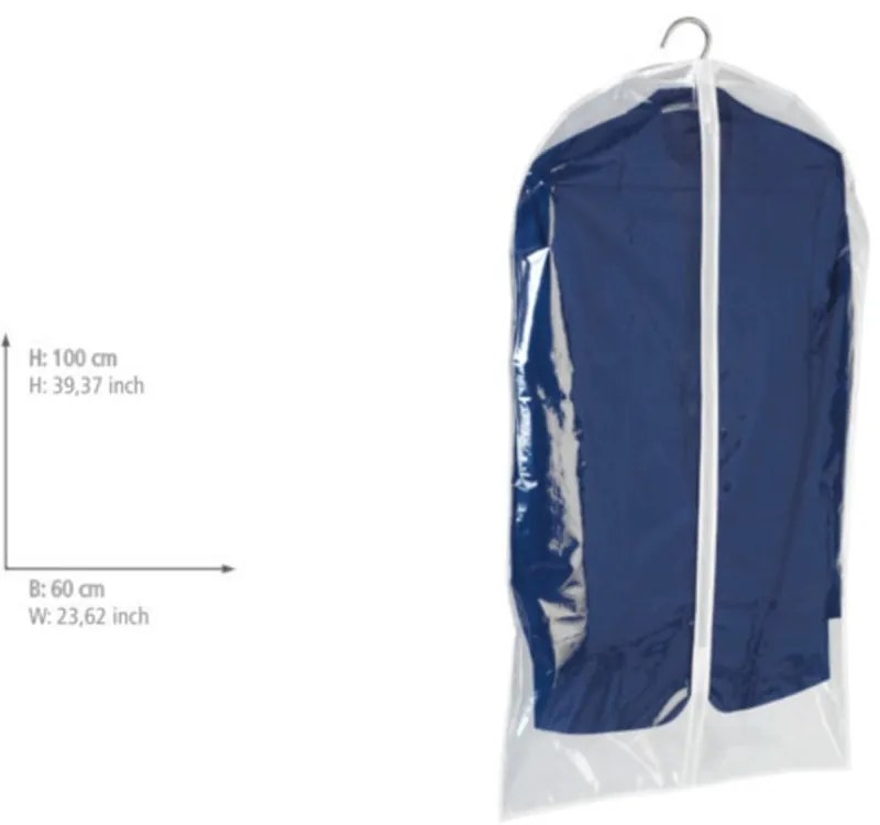 Husă transparentă haine Wenko Transparent, 100 x 60 cm