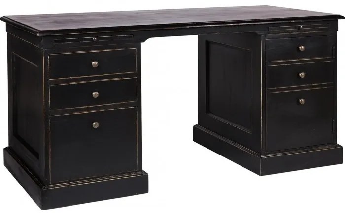 Birou negru din lemn de pin, cu aspect vintage, New York