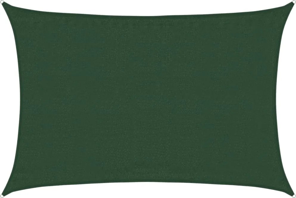 vidaXL Pânză parasolar, verde închis, 3,5x4,5 m, HDPE, 160 g/m²