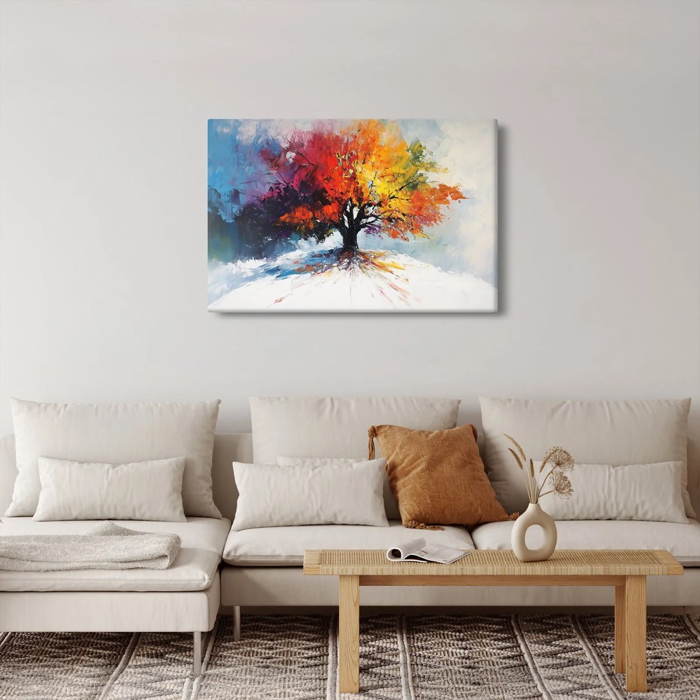 Tablou - Copac multicolor (90x60 cm)