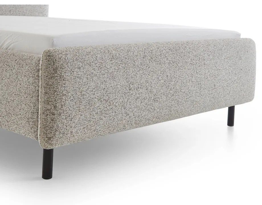 Pat matrimonial bej tapițat fără somieră 160x200 cm Primo – Meise Möbel