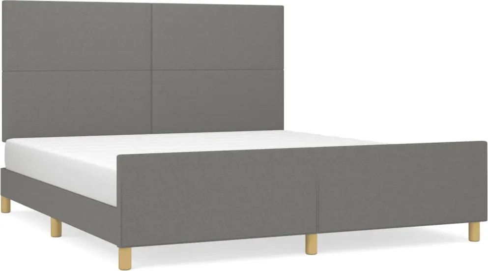 vidaXL Cadru de pat fără saltea, gri închis, 160x200 cm, textil