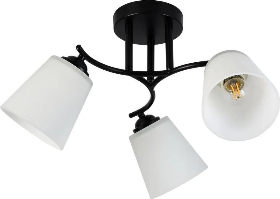 Plafonieră PAFOS, 3xE27, 15W, 230V, negru