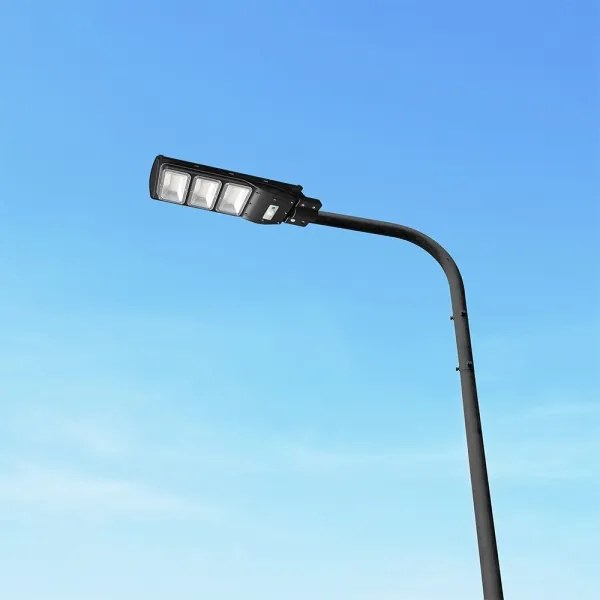 Lampă LED stradală solară dimabilă LED/12W/3,2V 6000K IP65 10000 mAh + telecomandă