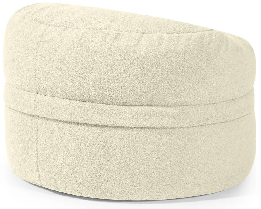 Fotoliu puf pentru copii crem cu tapițerie din țesătură bouclé Roll 80 – SLOWDOWN