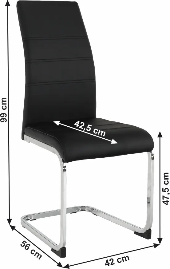 Scaun dining, negru / crom, VATENA