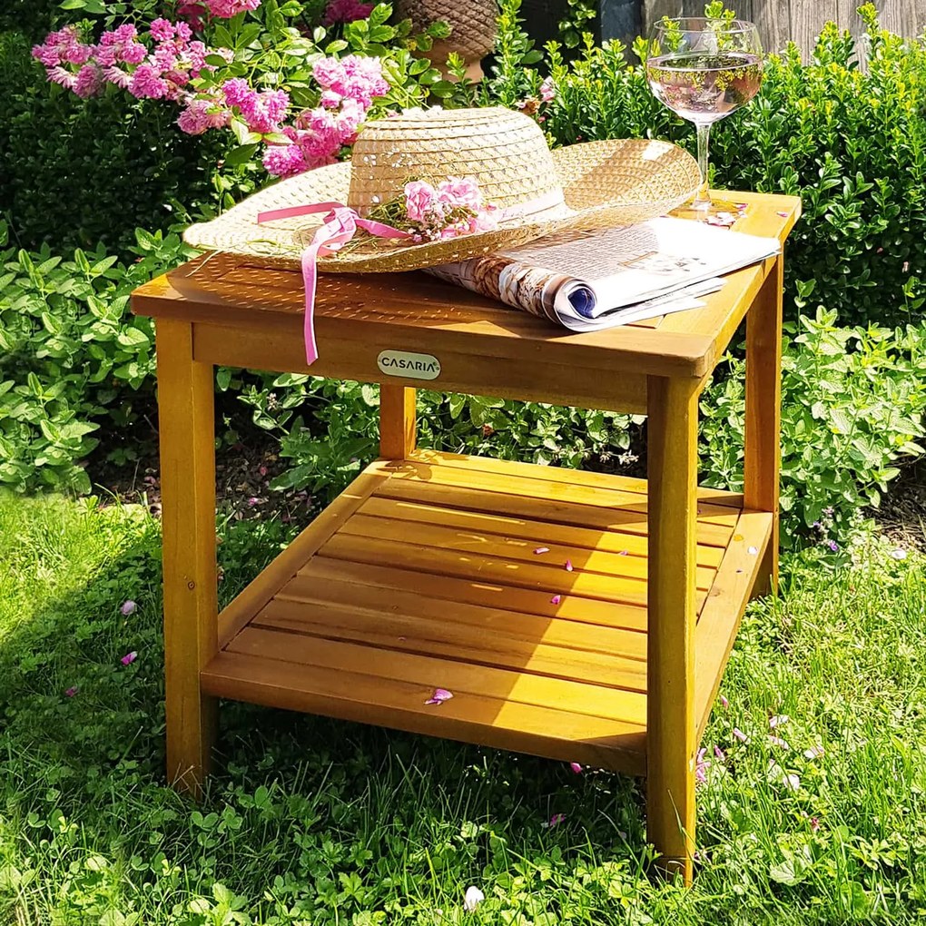 Măsuță de lemn WASHINGTON, 45x45x45cm, maro Casaria