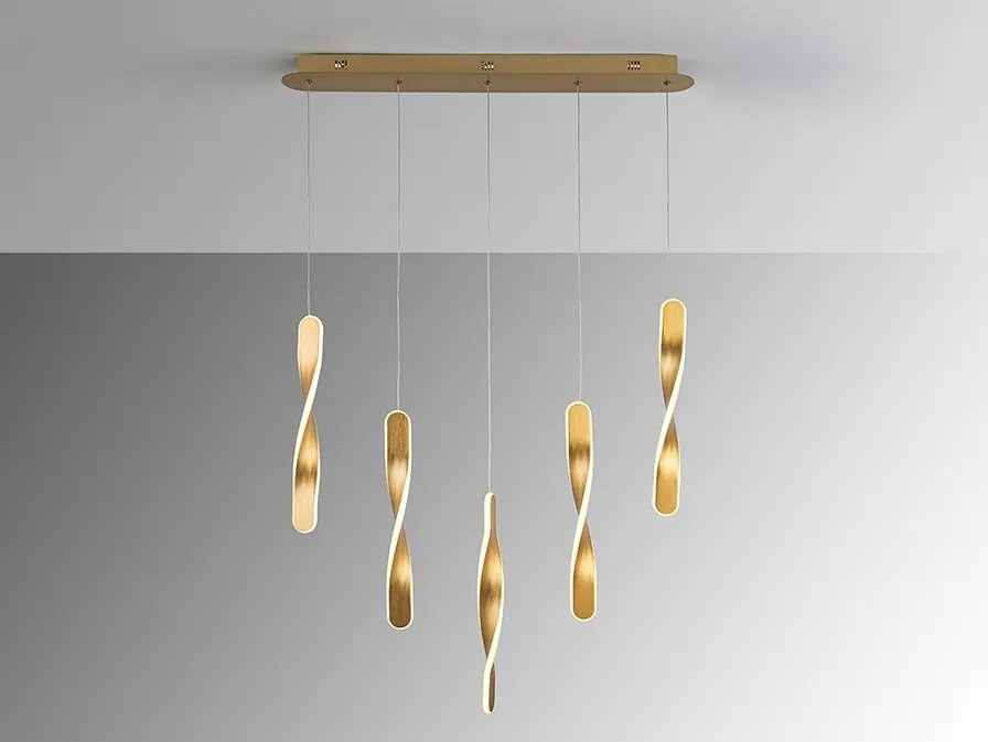 Lustra LED suspendata design modern Twist auriu