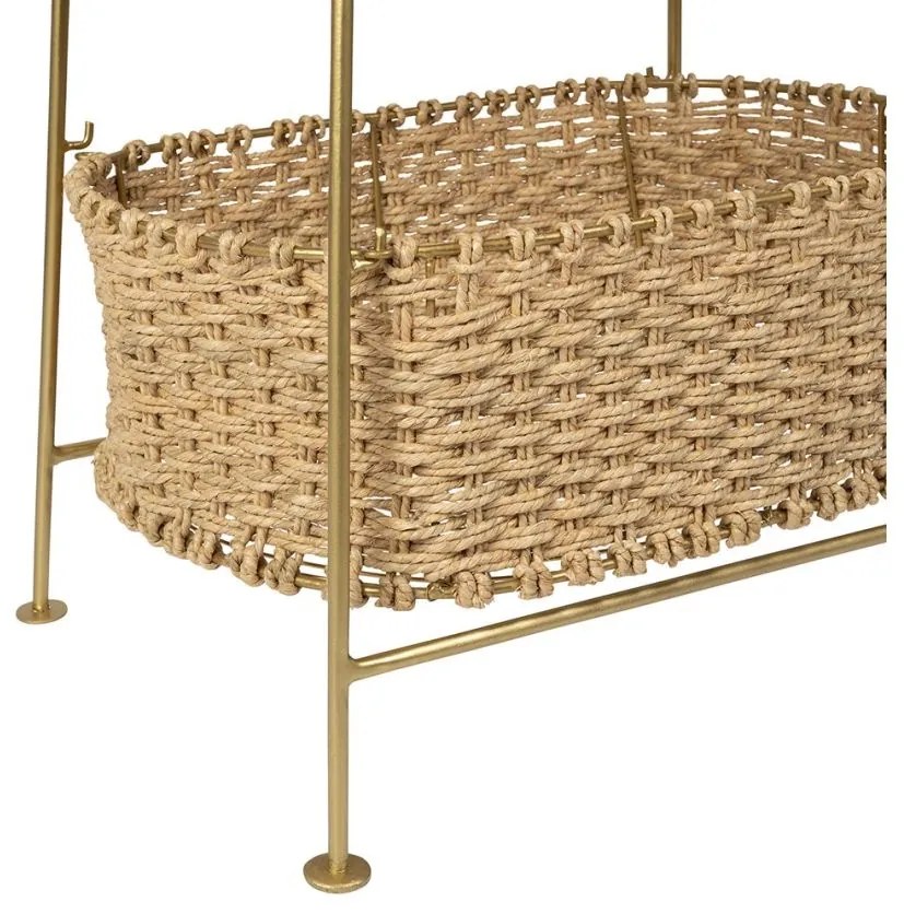 Raft organizator, din metal si iuta, 3 rafturi, Reserve