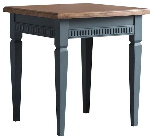 Masa laterala Eliora, lemn, maro/albastru inchis, 55 x 50 x 50 cm