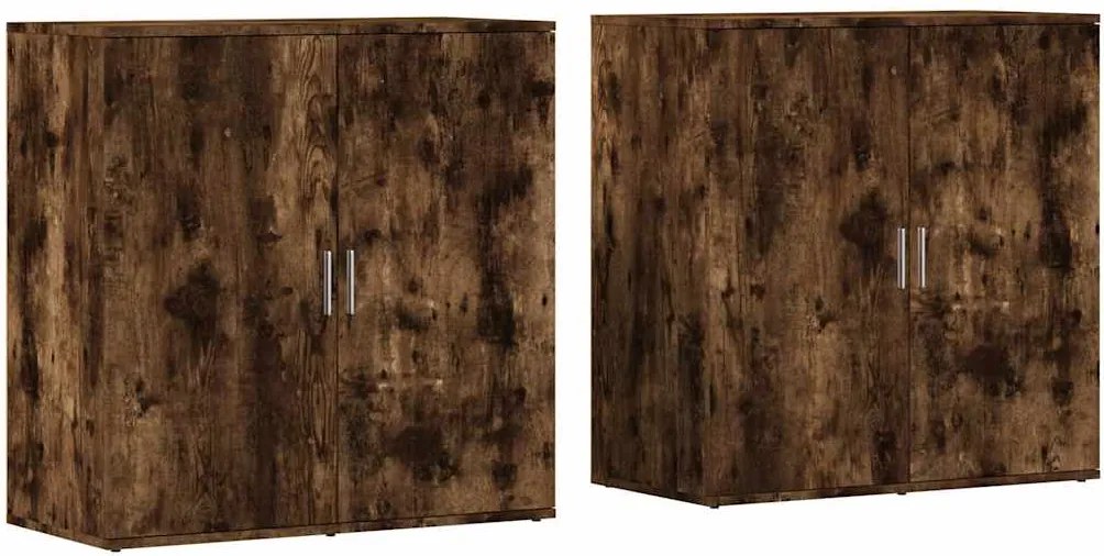 vidaXL Dulapuri, 2 buc., stejar fumuriu, 79x38x80 cm, lemn prelucrat