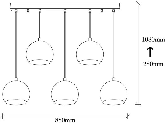 Lustră pe cablu SIVANI 5xE27/100W/230V