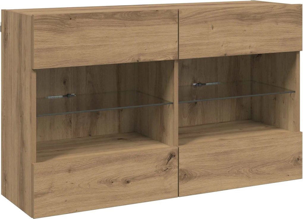 vidaXL Dulap TV de perete Stejar Artizanal 98,5 x 30 x 60,5 cm