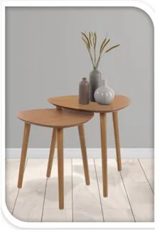 Set de măsuțe de cafea, pin, 2 buc.