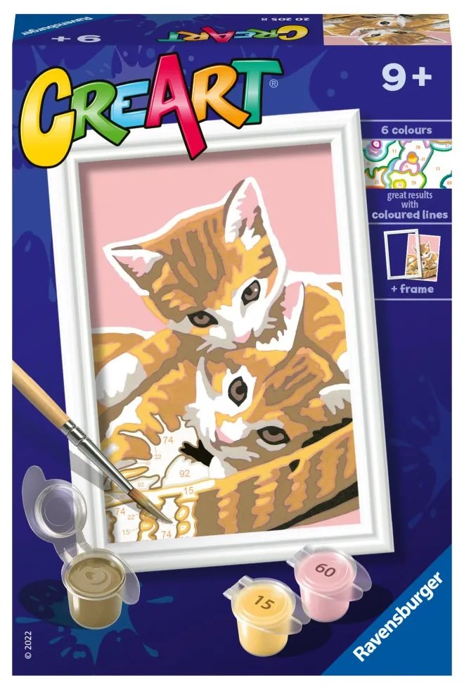 CREART PICTURA PE NUMERE PENTRU COPII PISICUTE DRAGALASE - RAVENSBURGER (RVSPBN20205)